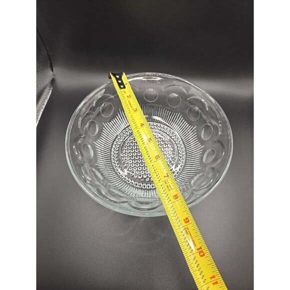 Vintage Bartlett Collins Clear Glass Thumbprint Serving Bowl - 8.5" No Chips - Picture 3 of 6